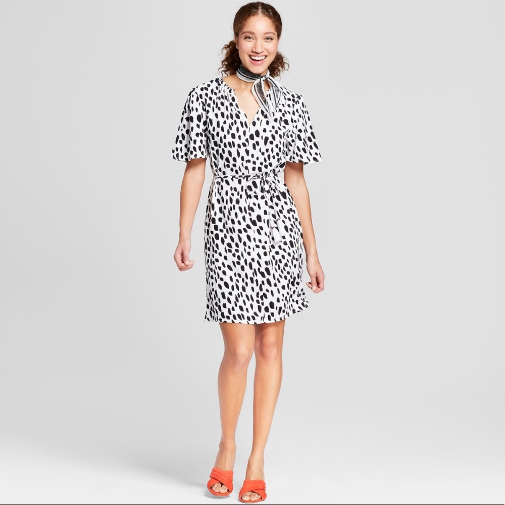 A New Day Black+White Printed Shift Dress